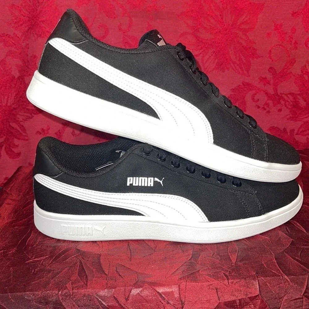 Puma Soft Foam Optimal Comfort Men's Sneakers Black White Canvas‎  7 1/2 NWOT